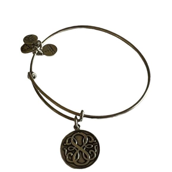 Alex and Ani Rafaelian Silver Infinity Charm Bangle Bracelet - Picture 10 of 13